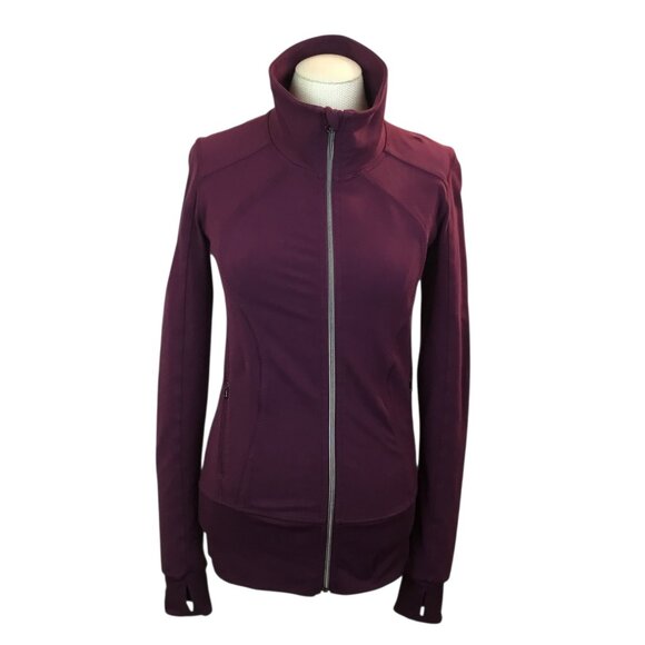 Lululemon Define Jacket Womens XS/S  Burgundy Full-Zip High Collar Thumbholes Ac - Picture 2 of 7